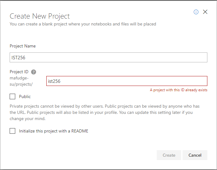 New Project Dialog