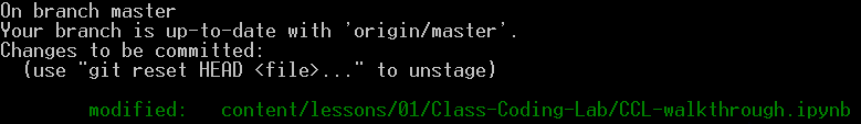 git status modified