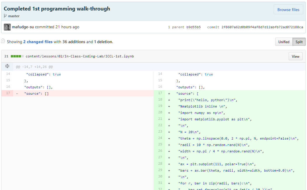 github commit files
