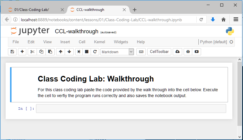 jupyter notebook ccl code
