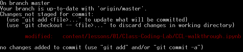 new git status